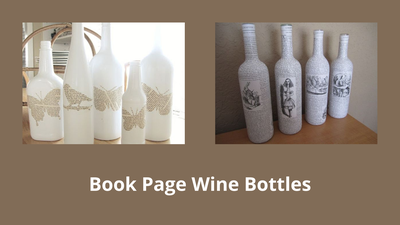 Book Page Wine Bottles Book Page Wine Bottles