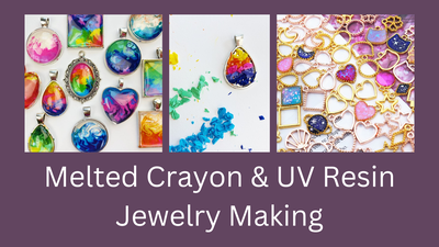 Melted Crayon and UV Resin Jewelry Making