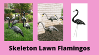Skeleton Lawn Flamingos