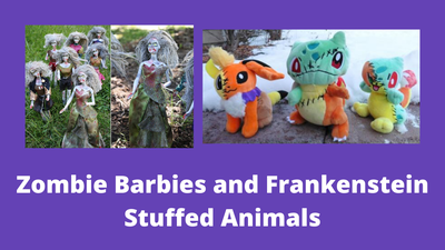 Zombie Barbie and Frankenstein Stuffed Animals Zombie Barbie and Frankenstein Stuffed Animals
