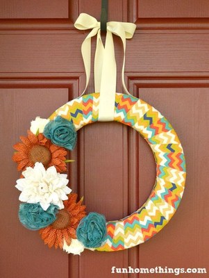 Fabric Wrapped Wreaths