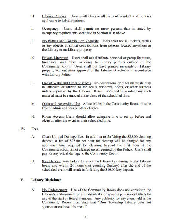 Community Room Policy Page 4