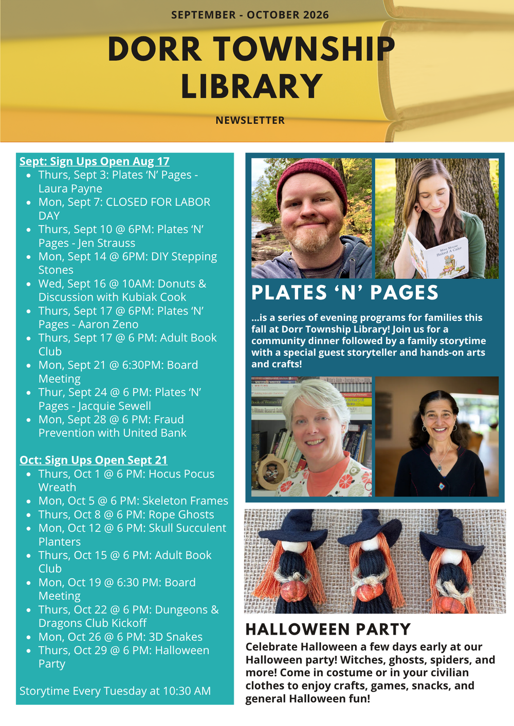 September October 2026 Newsletter Front