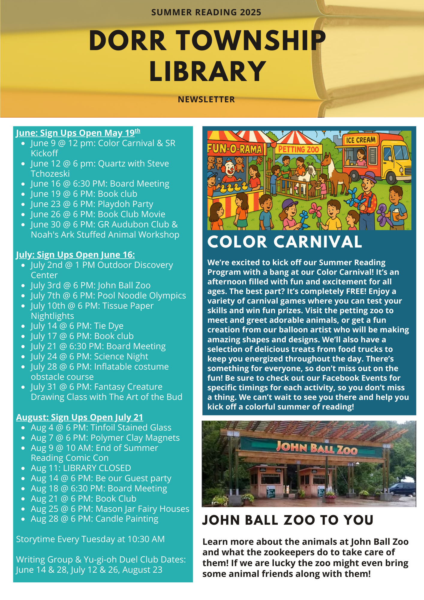 Summer Reading 2025 Newsletter